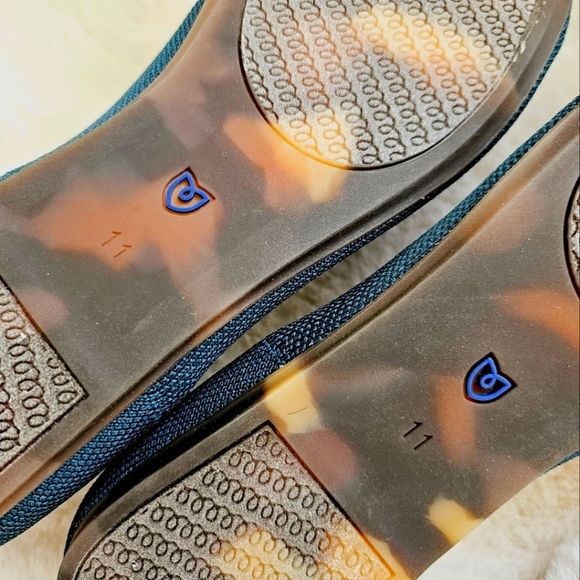 Rothy's The Flat Classic Rounded Forest Green/Teal Sustainable Ballet Flats - Picture 9 of 11